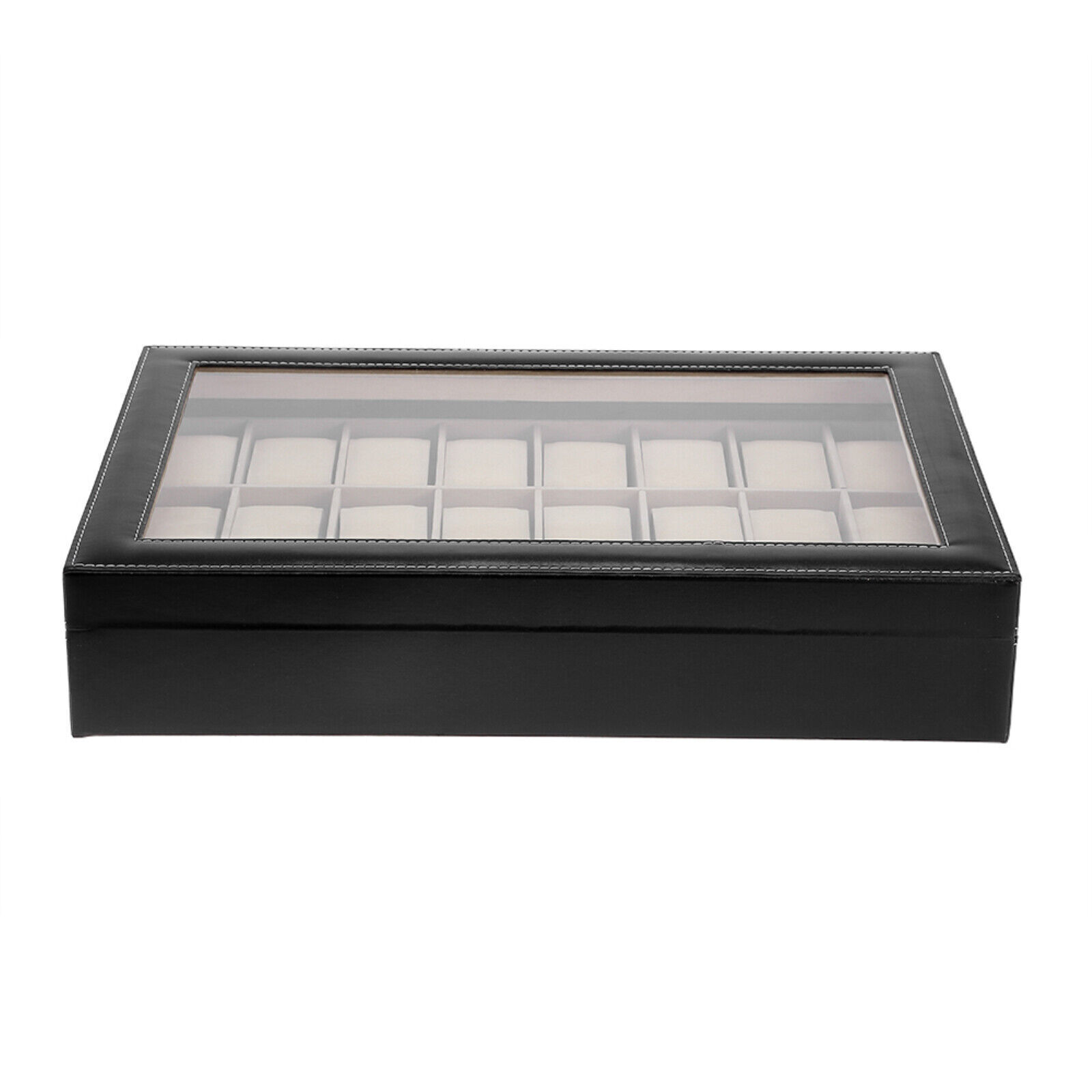 24 Slots Watch Box PU Leather Watch Case Organizer Watch Display Case Lockable