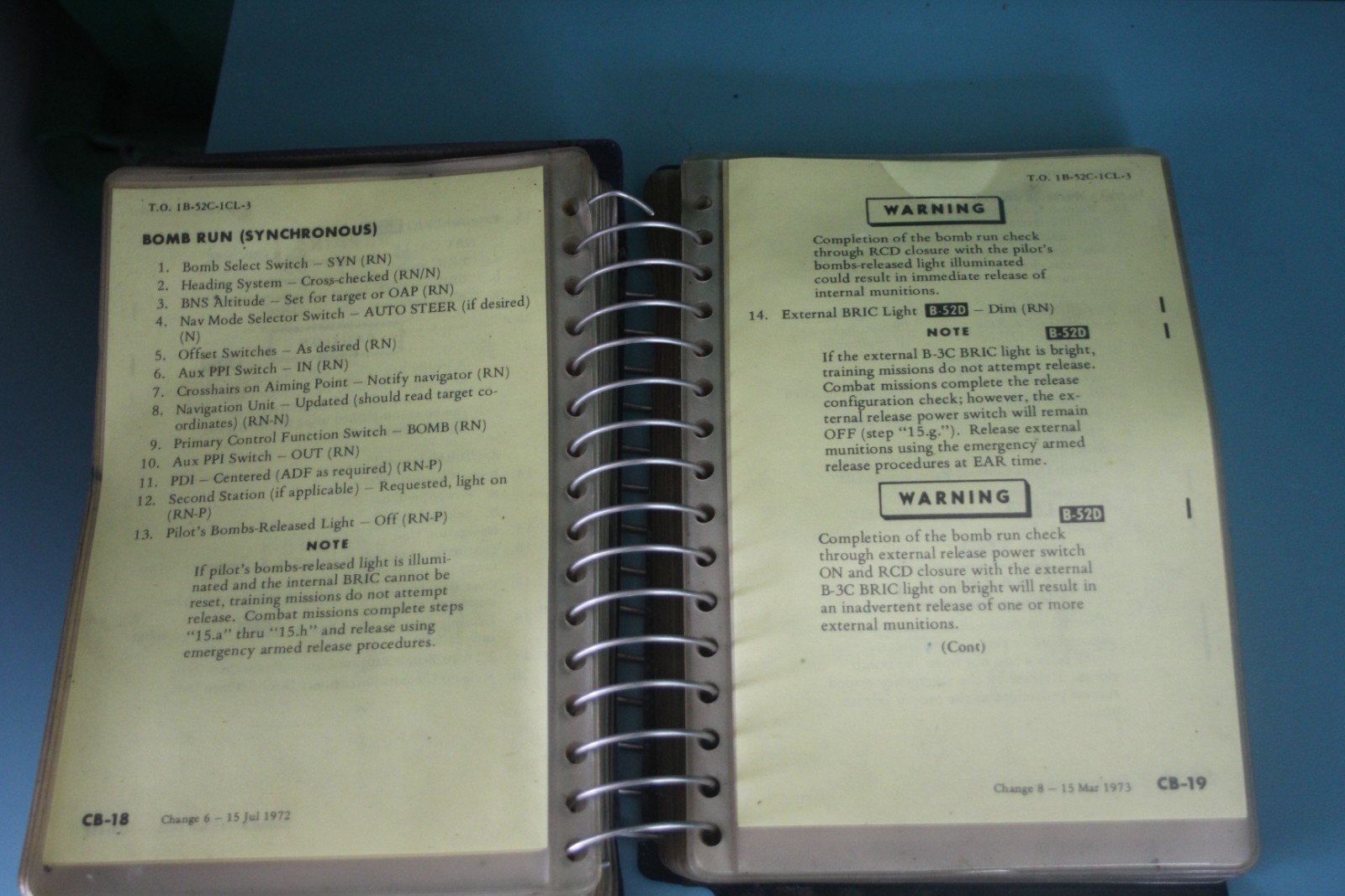 B52C STRATOFORTRESS NORMAL PROCEDURES PILOT FLIGHT MANUAL B52 ORIGINAL BOOK