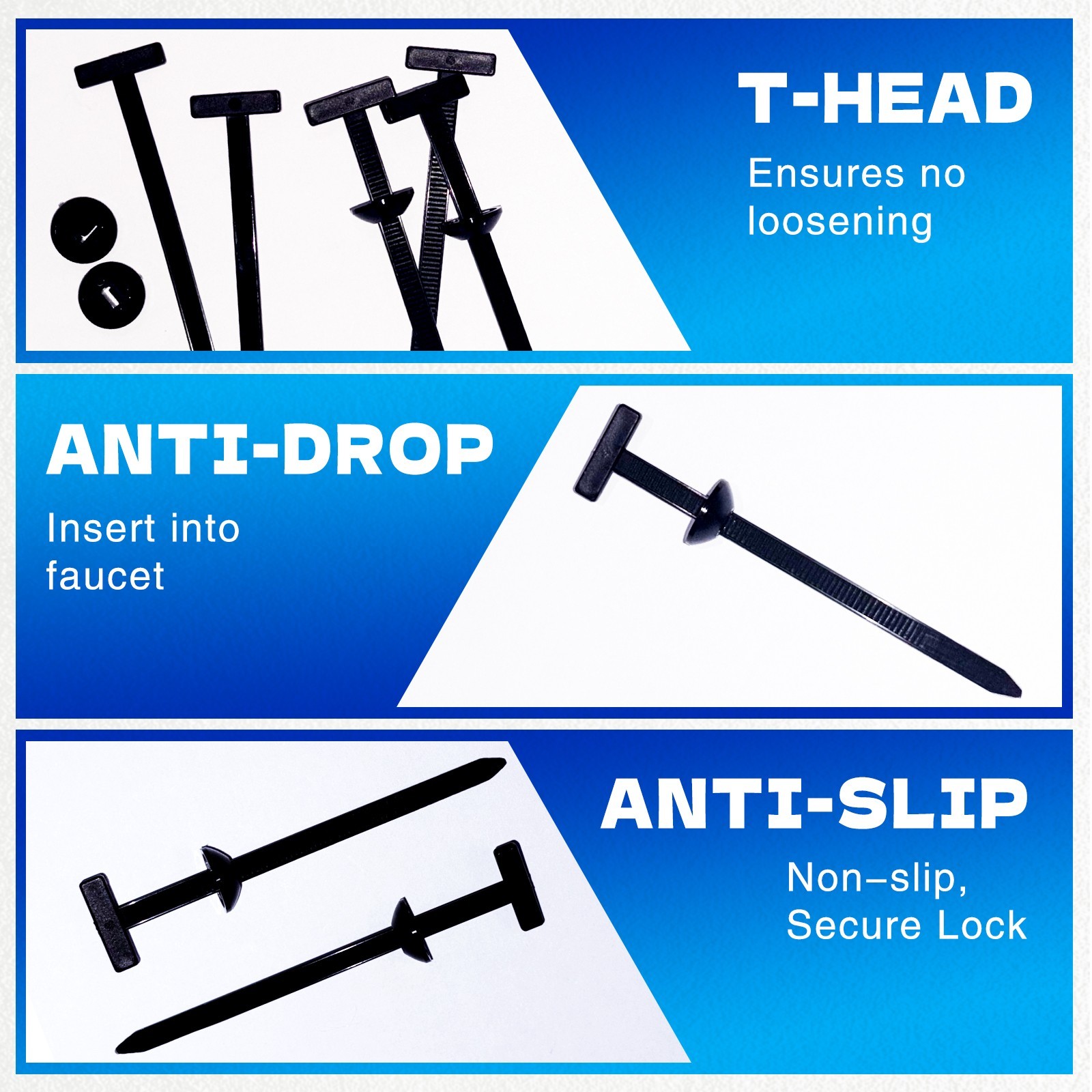 NEW 50PCS Nylon Universal Cable Tie Buckle+Self-Locking Nylon Zip Ties Holder