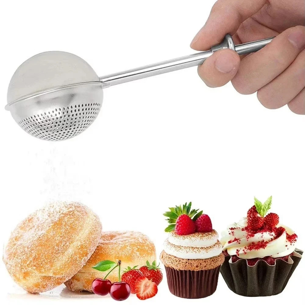 Stainless Steel Powder Shaker Sugar Duster Flour Sieve Cake Decorating BakerTool