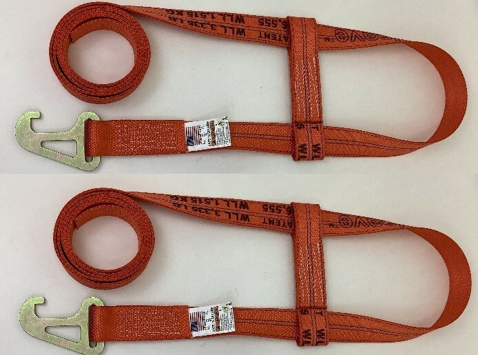 2 Pack of Orange DIAMOND WEAVE Wheel Lift Straps for Jerr-Dan MPL Element Basket
