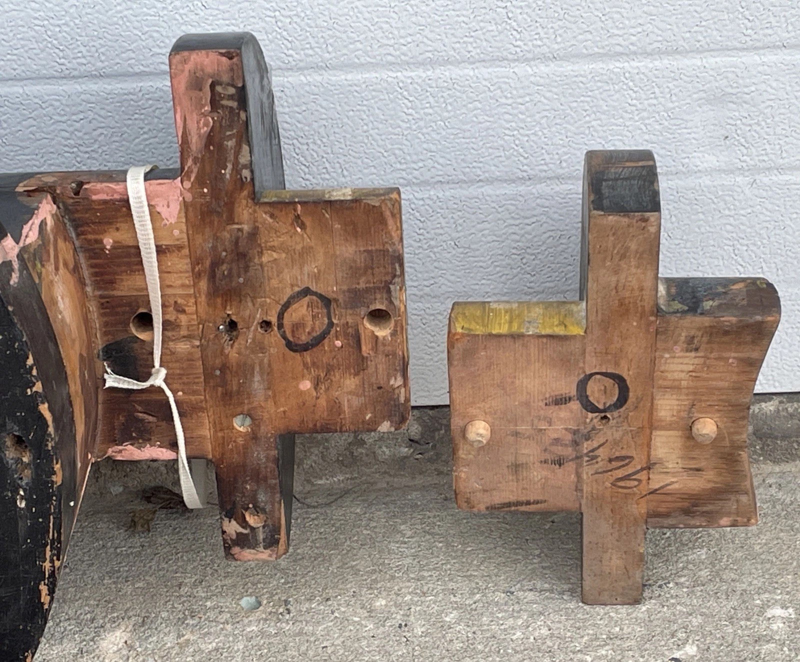 Large Vintage Industrial Wood Foundry Mold Pattern From Philadelphia Navy Yard