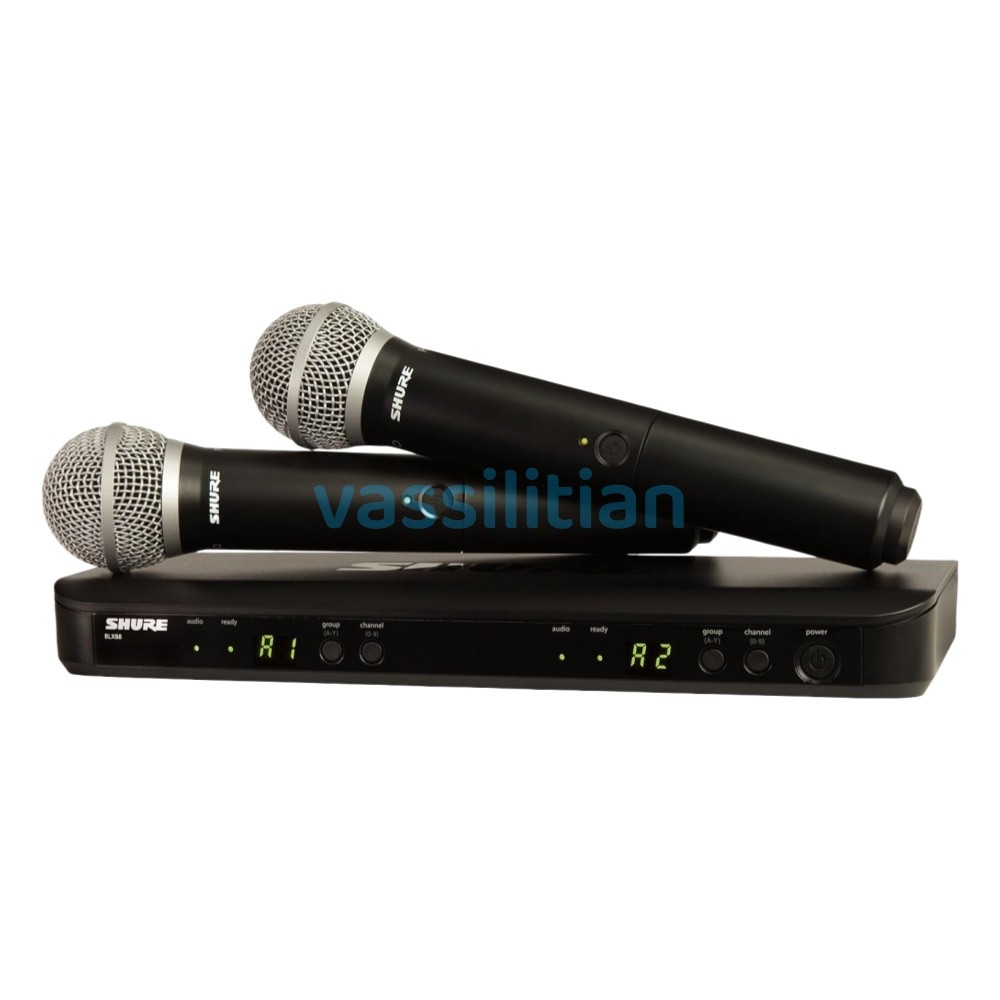 NEW Shure BLX288/PG58 Handheld Wireless Microphone System Come with 2 Microphone