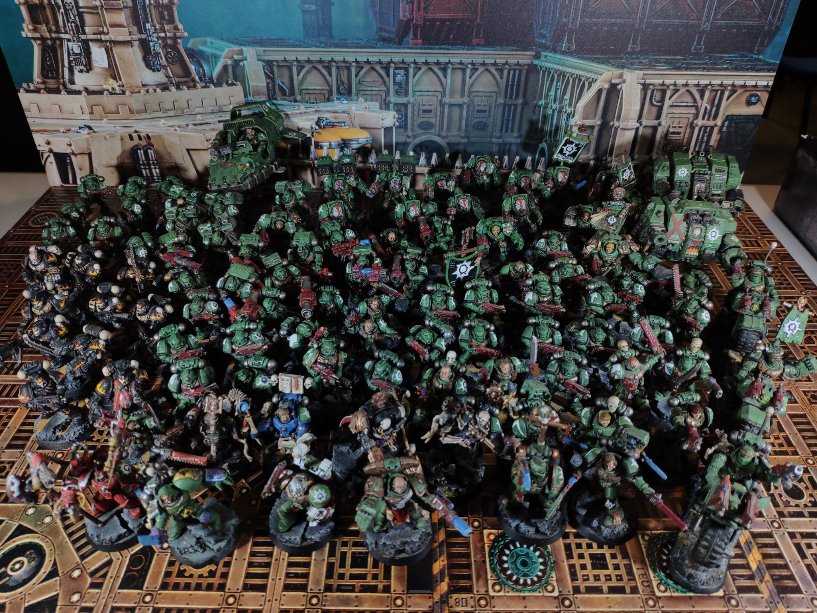 Space marine army Aurora chapter warhammer40k PAINTED