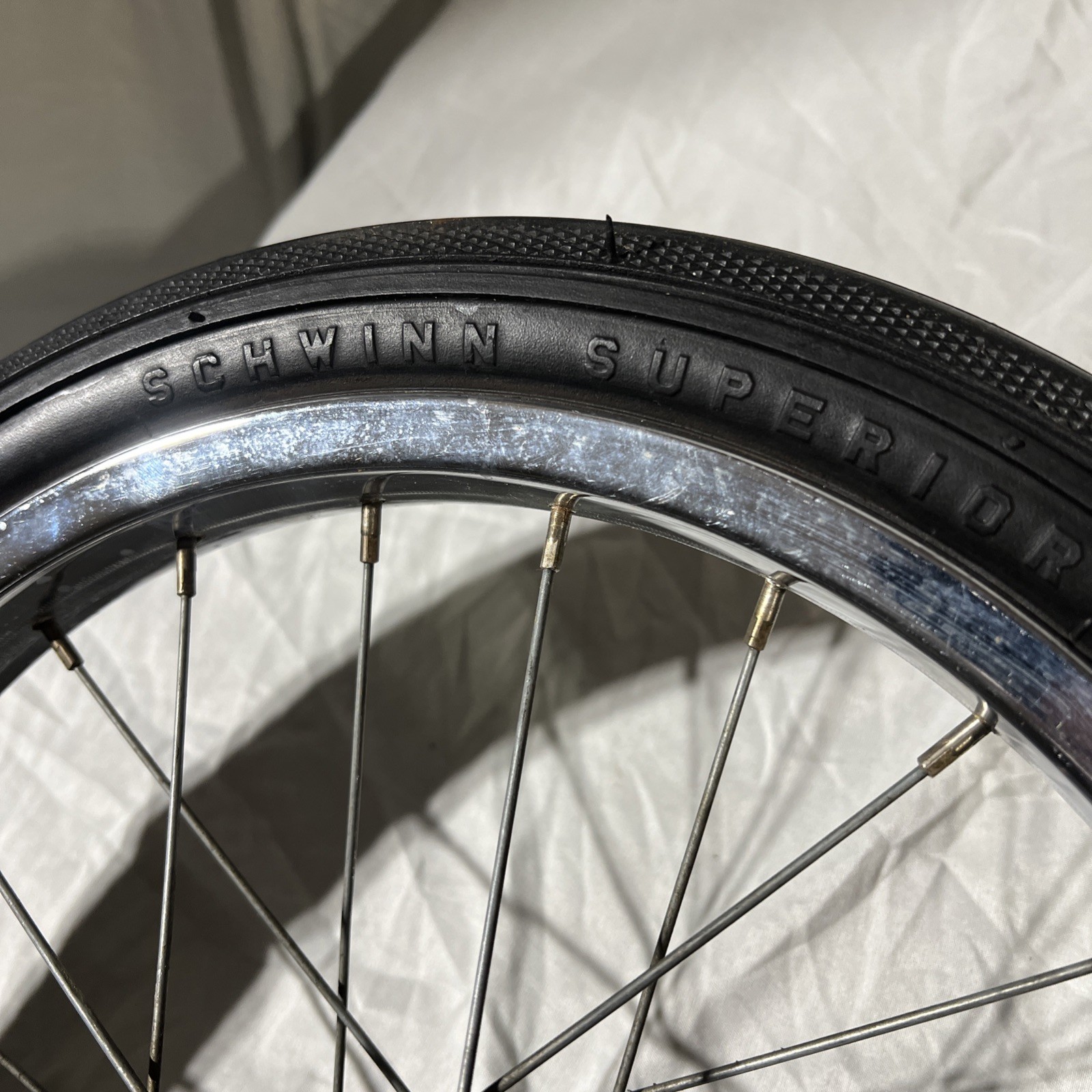 **** Vintage Red Schwinn Tires Rims Fenders NICE Stingray PIXIE 16” Wheels ****