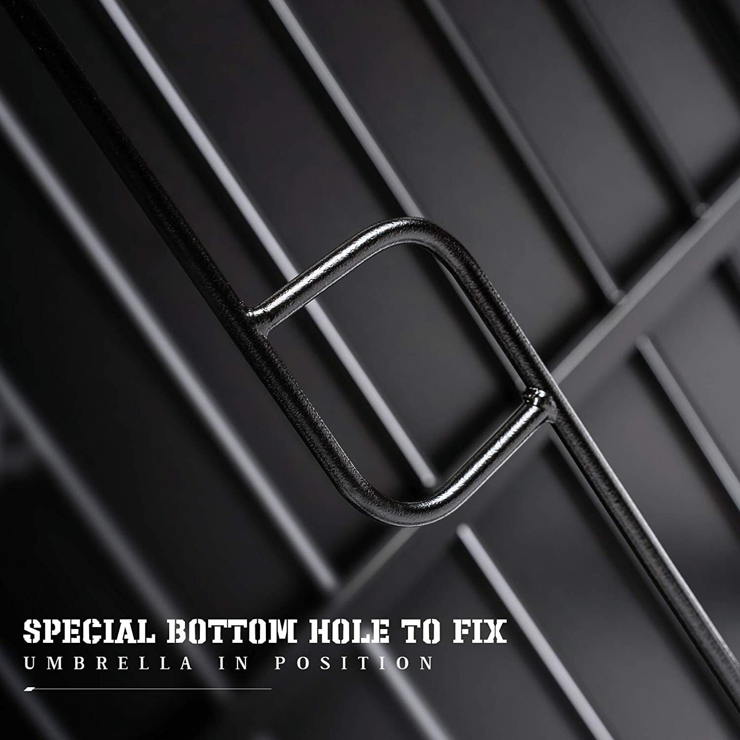 Patio Table with Umbrella Hole Outdoor Dining Table Metal Square for 4 Person