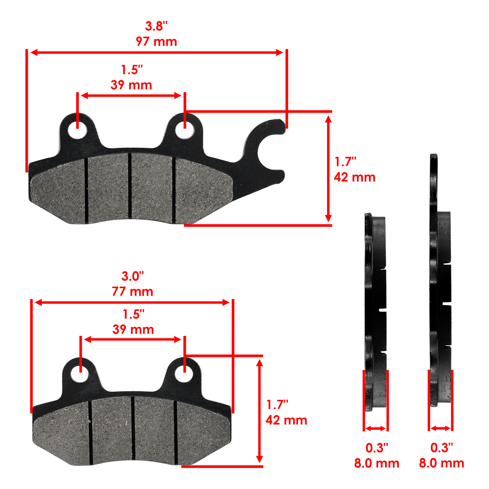 Front And Rear Brake Pads for Kawasaki ER400 EX400 Ninja 400 ABS 2018-2023