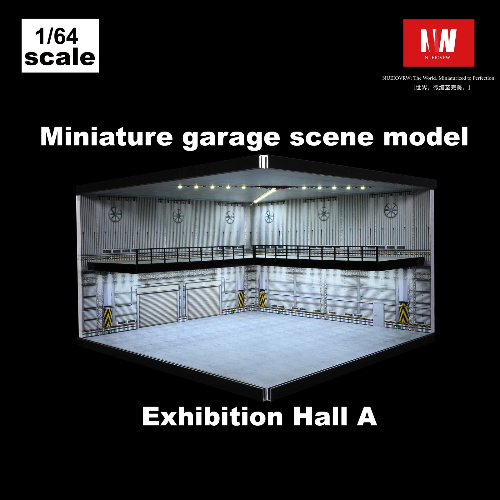 Diorama 1:64 Parking Lot Model LED Lighting Diecast Garage Model Display Case US