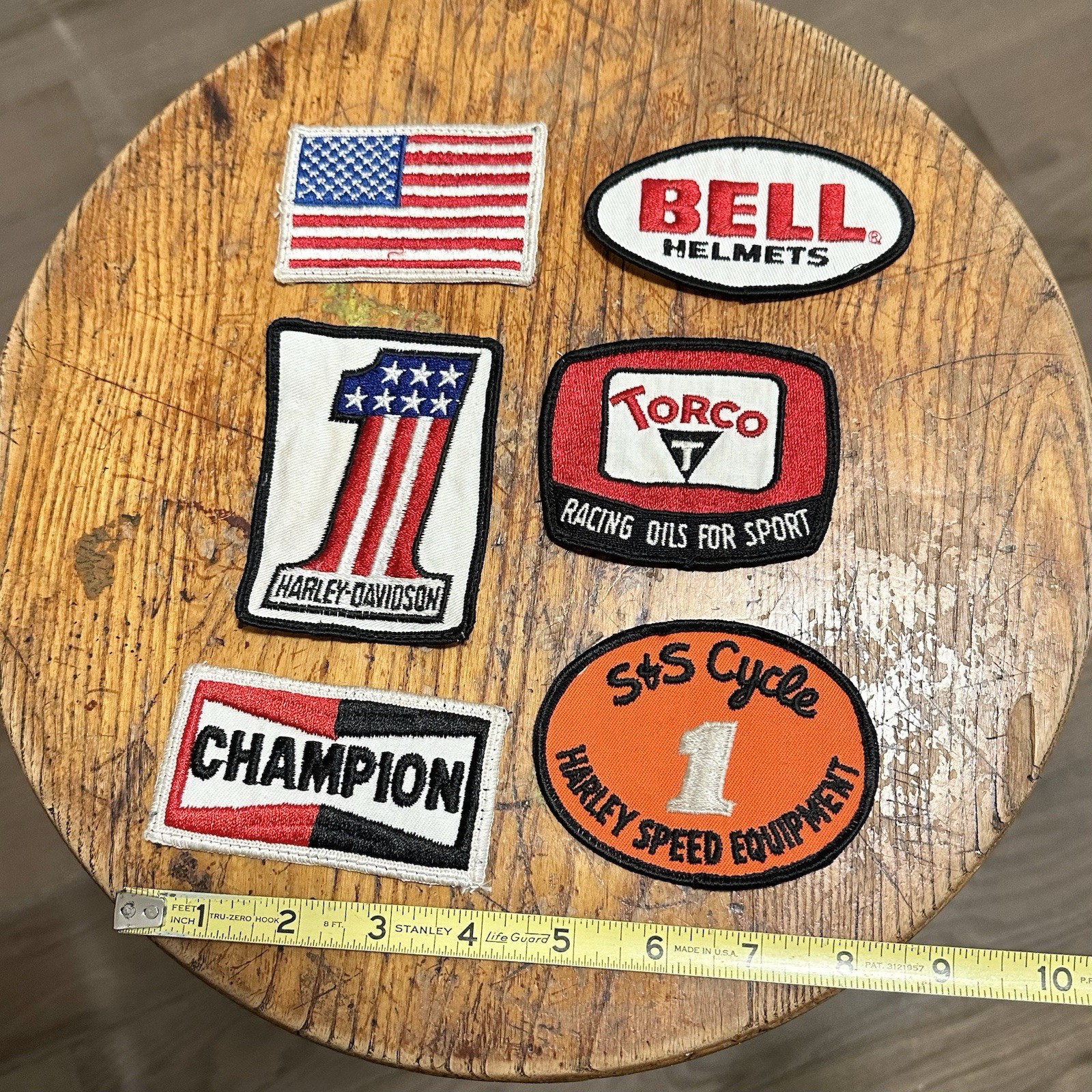 Vintage Lot (6) Patches Harley Davidson Western Champion Motorcycle Bell USA