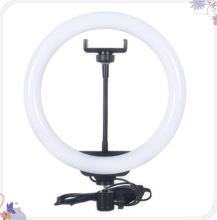 8-Inch Ring Light with 53-Inch Tripod, USB Powered, Phone Holder for Streaming..