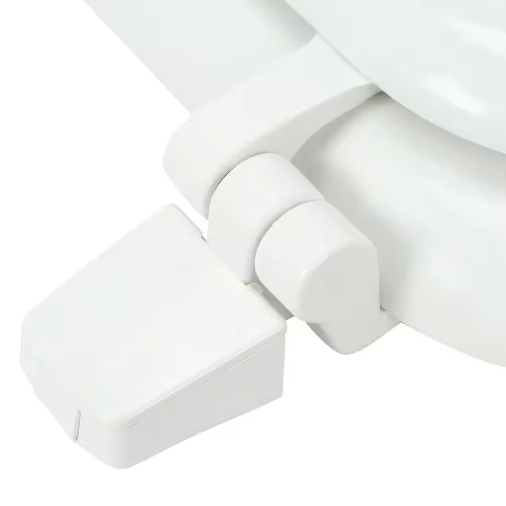 Round Enameled Wood Toilet Seat in White