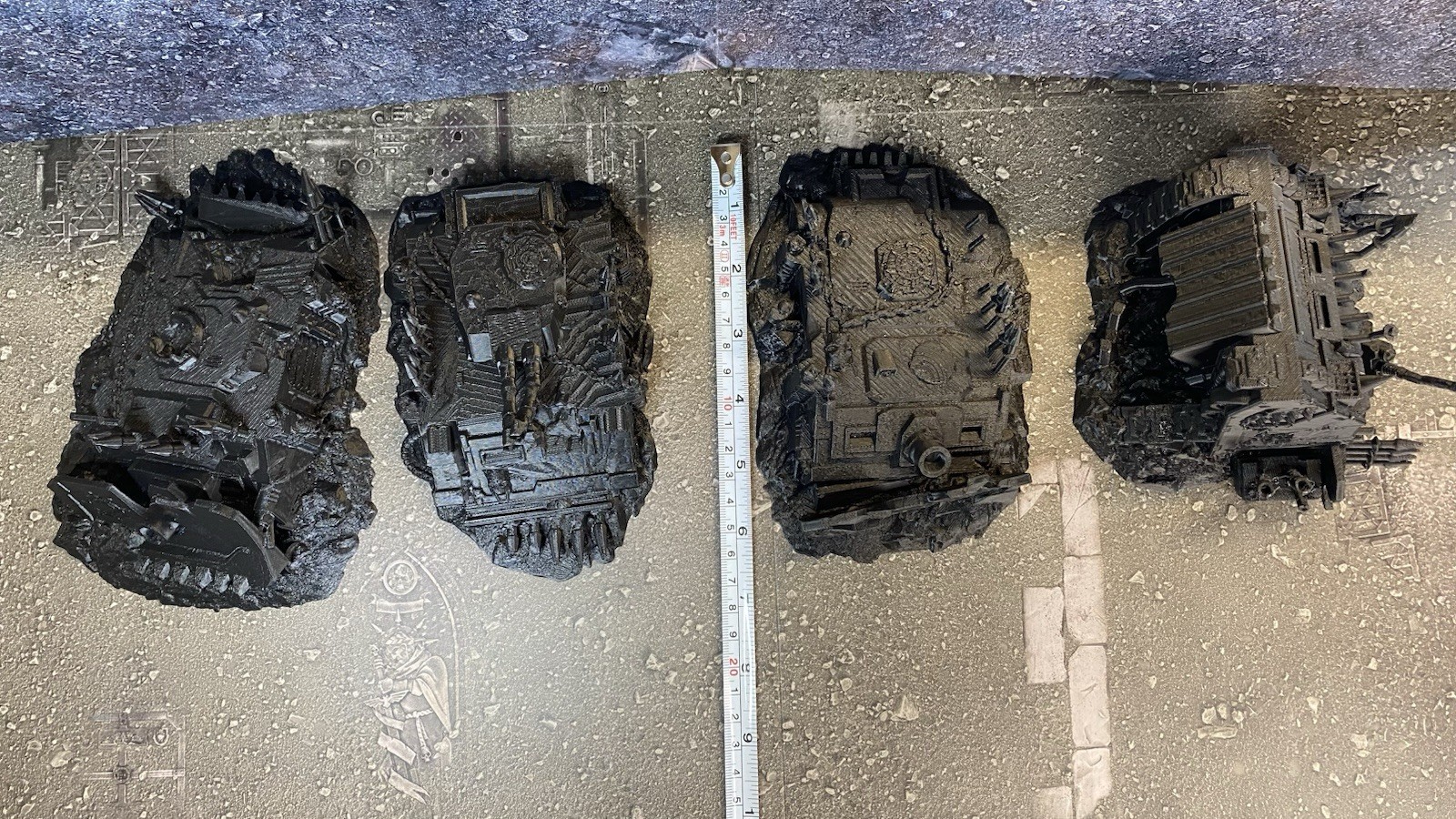 Tabletop Terrain - Wrecked Tanks - Warhammer 40K/ Fantasy Compatible - Lot of 6