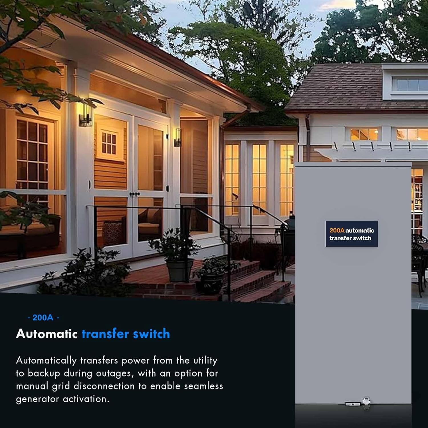 200 Amp Automatic Transfer Switch w/Power Management for Generac RXSW200A3