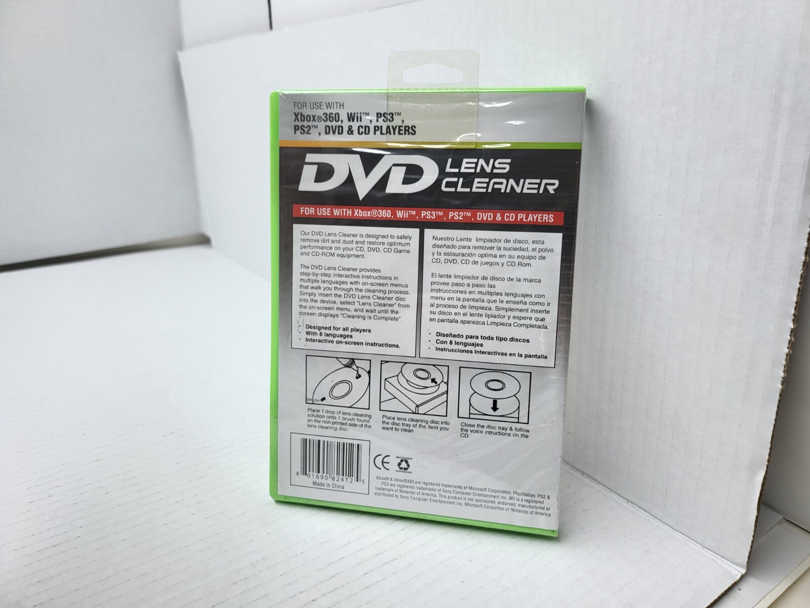 NEW LASER LENS CLEANER for CD/DVD/PC/PS2/PS3/XBOX/WII/360 W/Cleaning Liquid #Z13