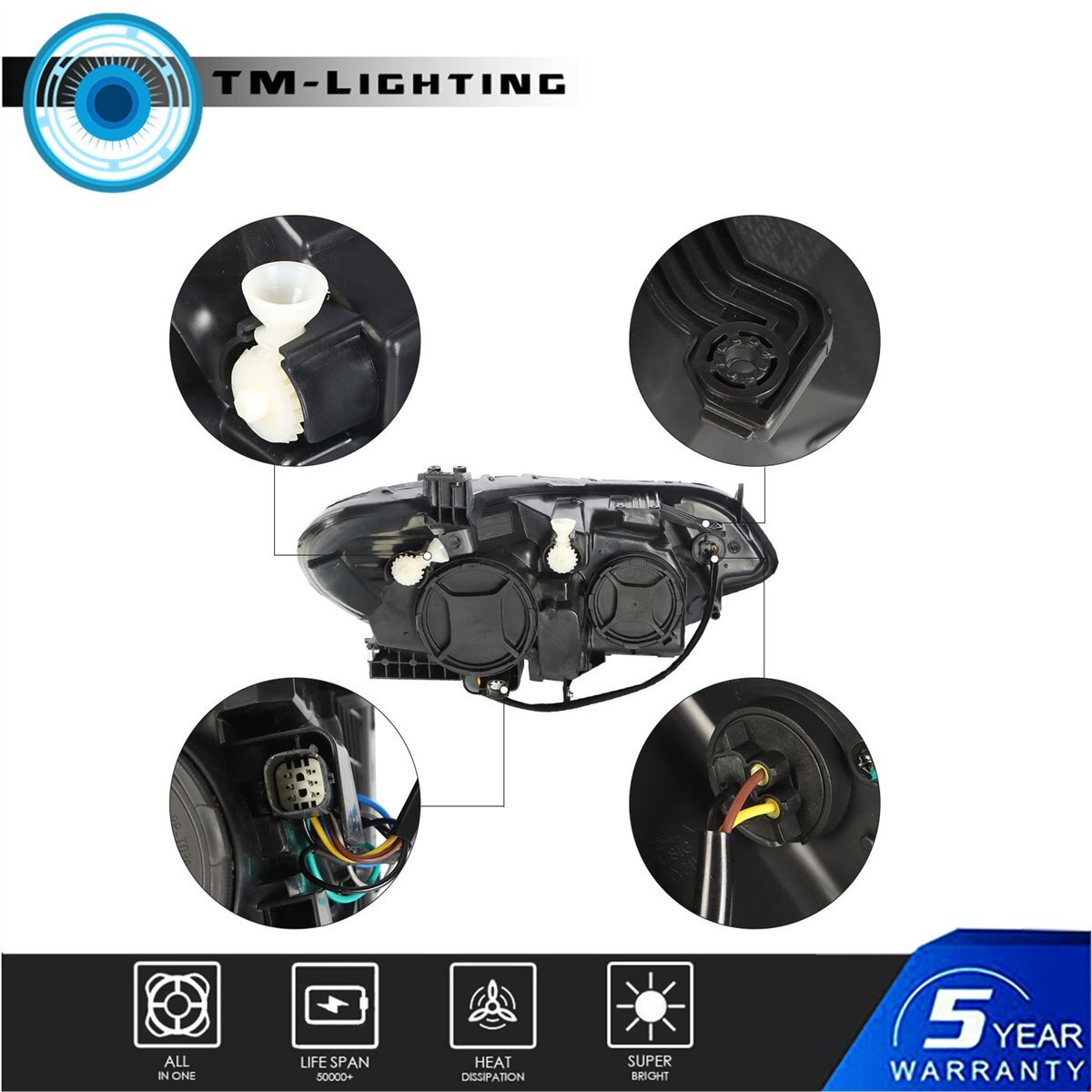 Headlights Headlamps For 2016 2017 2018 19 Chevrolet Cruze Sedan Pair Set