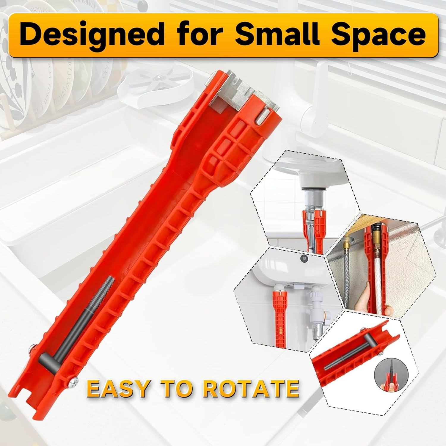 8 IN 1 Multi tool Faucet Sink Installer Pipe Wrench For Plumbers & Homeowners