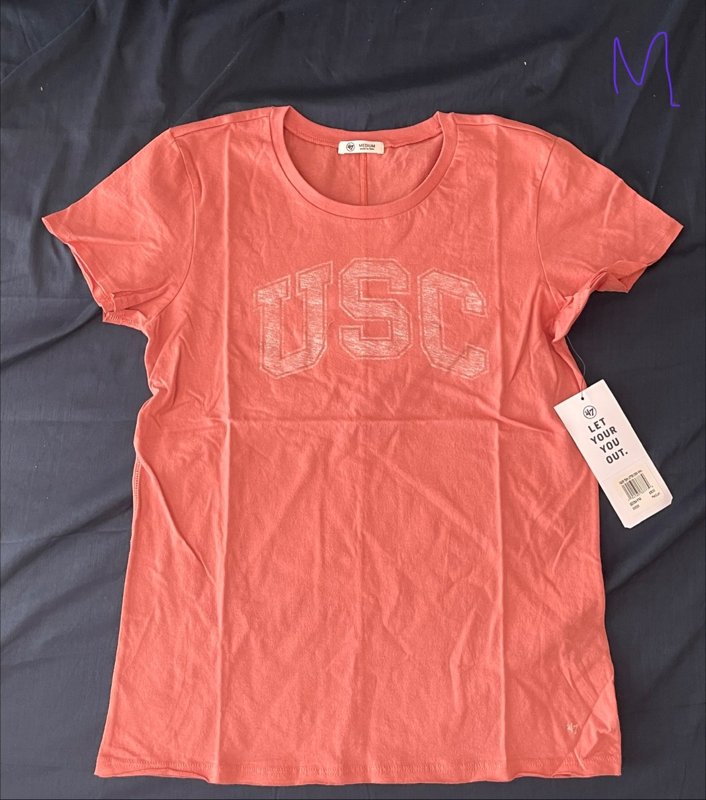 NWT Women’s USC LOGO T-SHIRT (Faded Cardinal/White) - Size M