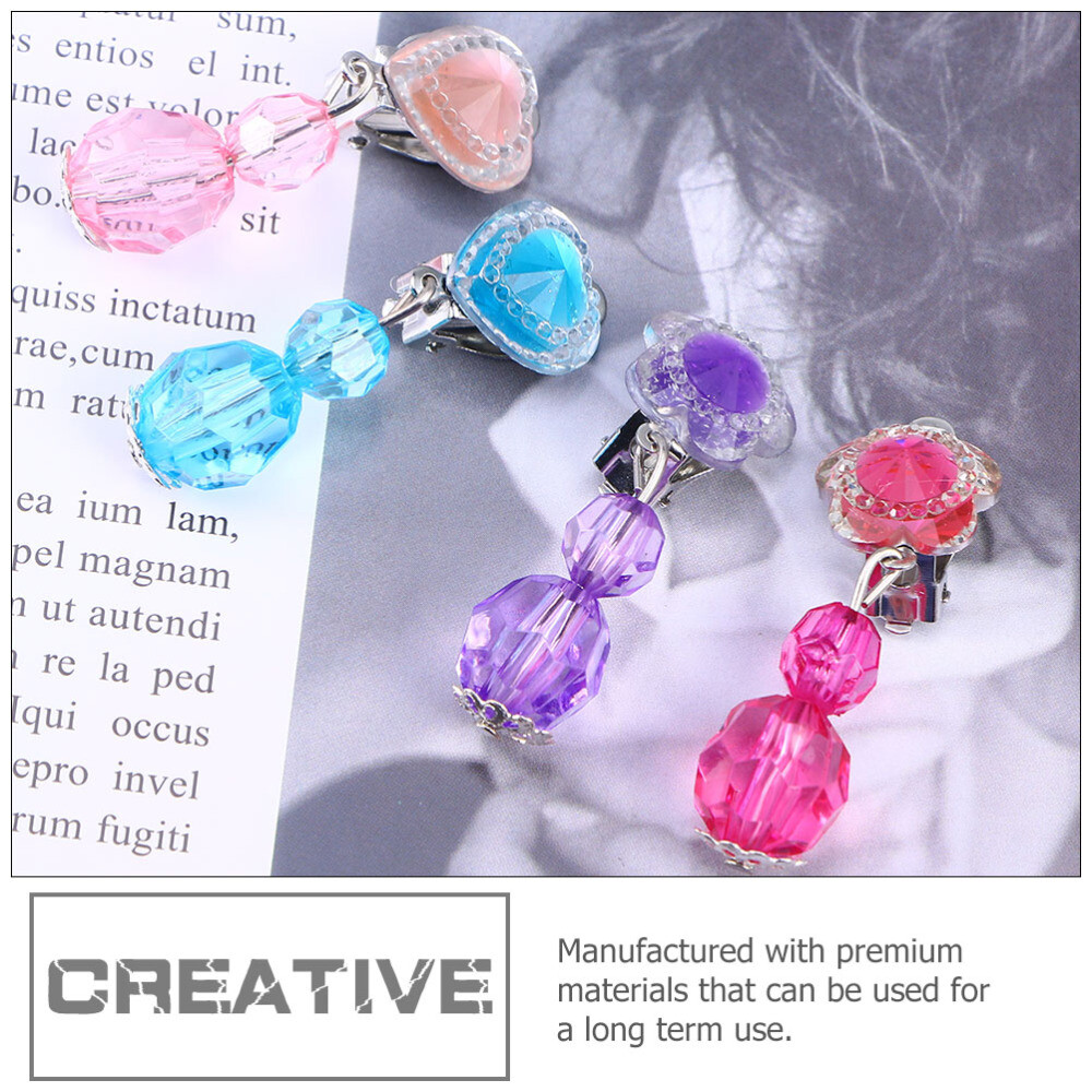 8 Pairs toddler christmas earrings Girls Dress Up Earring Girls Pretend Play