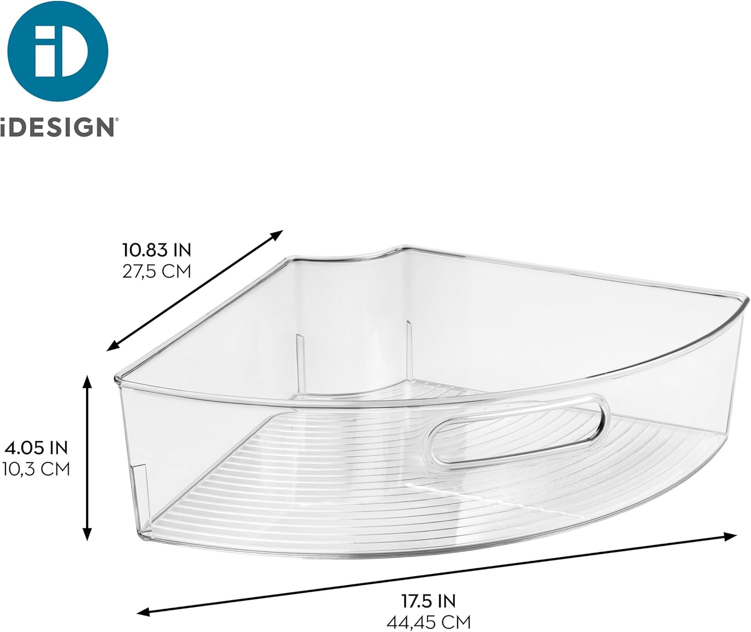 Clear Plastic 1/4 Wedge Bin for Corner Lazy Susan Cabinet, Kitchen Cabinet Organ