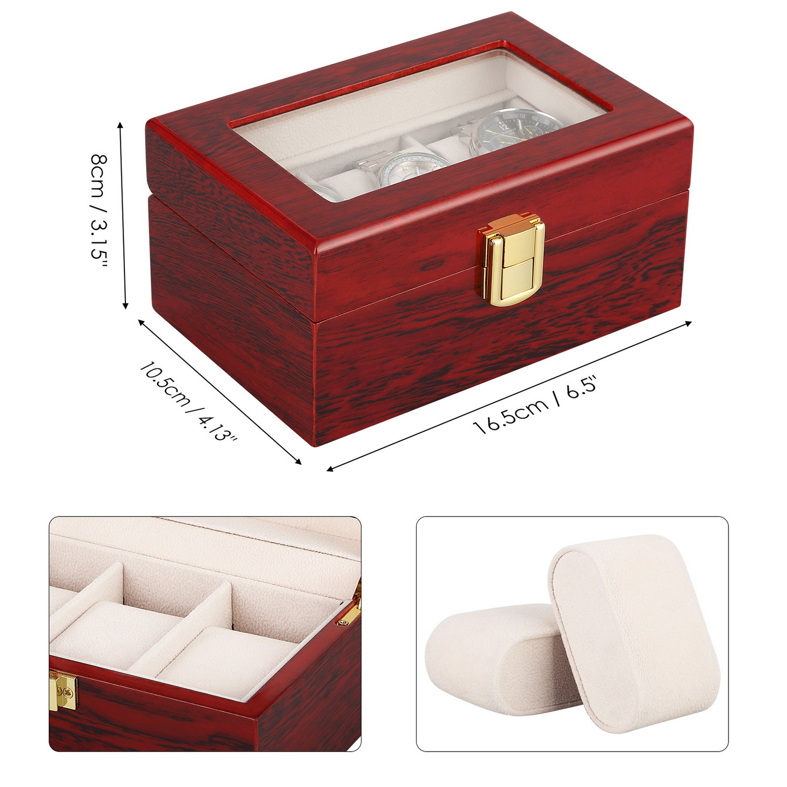3/6/10/12/24 Slots Watch Box Watch Case Organizer Watch Jewelry Display Case