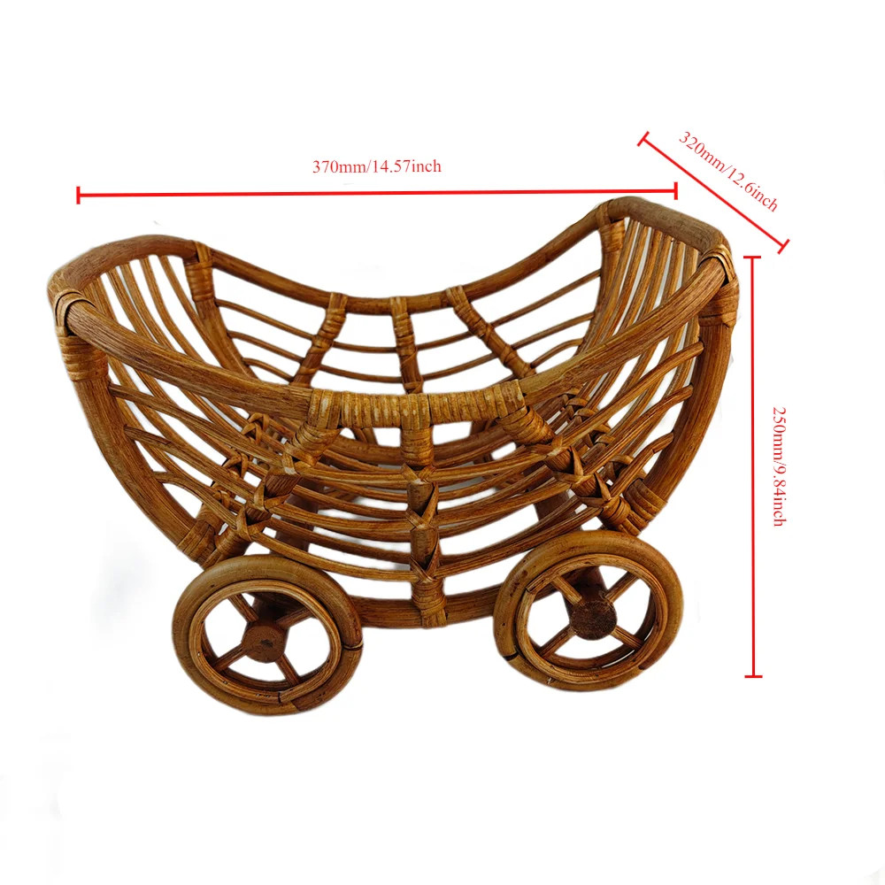 Newborn Photography Props Retro Rattan Basket Photo Chair Accesories Baby