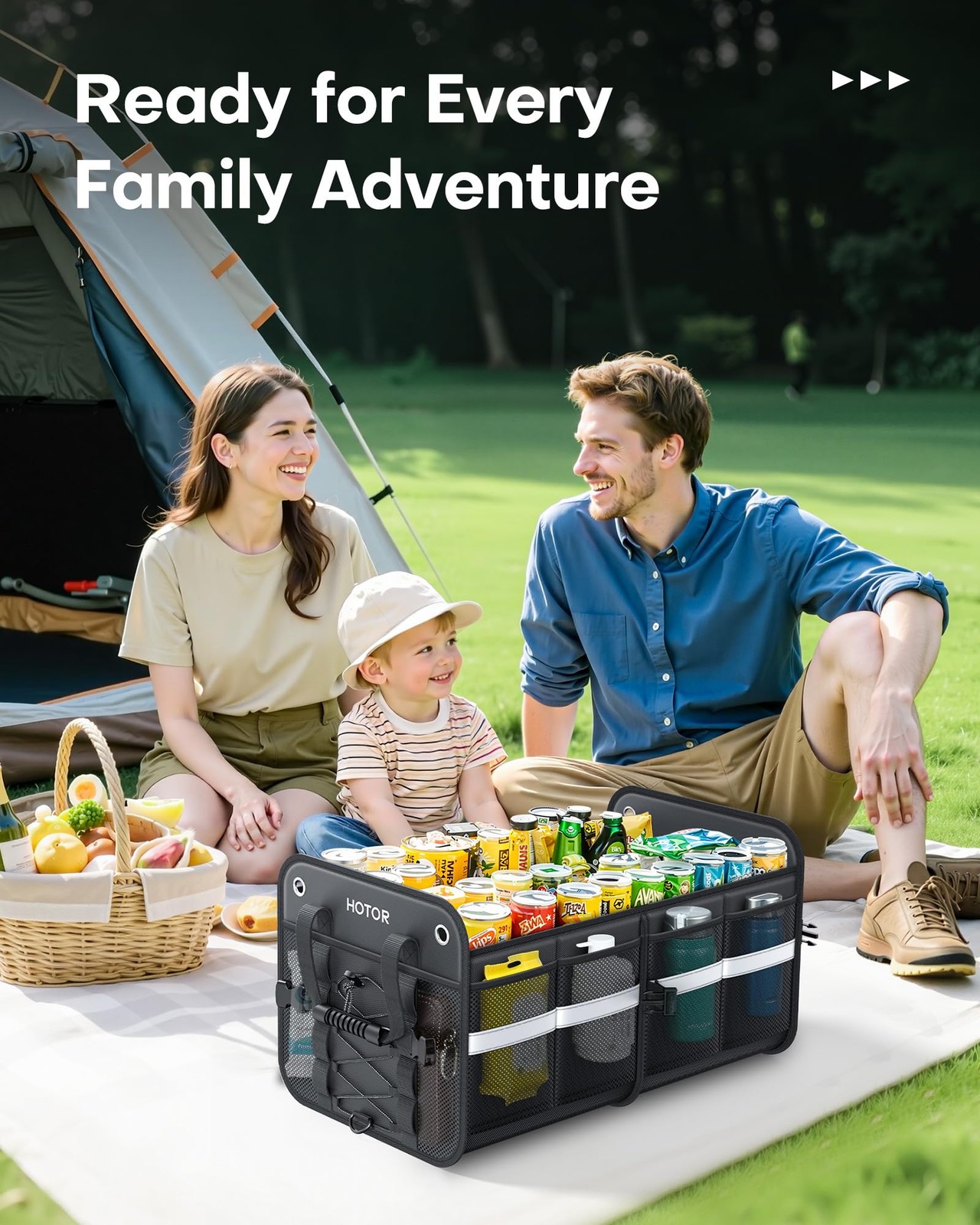 Car Trunk Organizer – Collapsible Storage Box for SUV, Truck, Van, Sedan