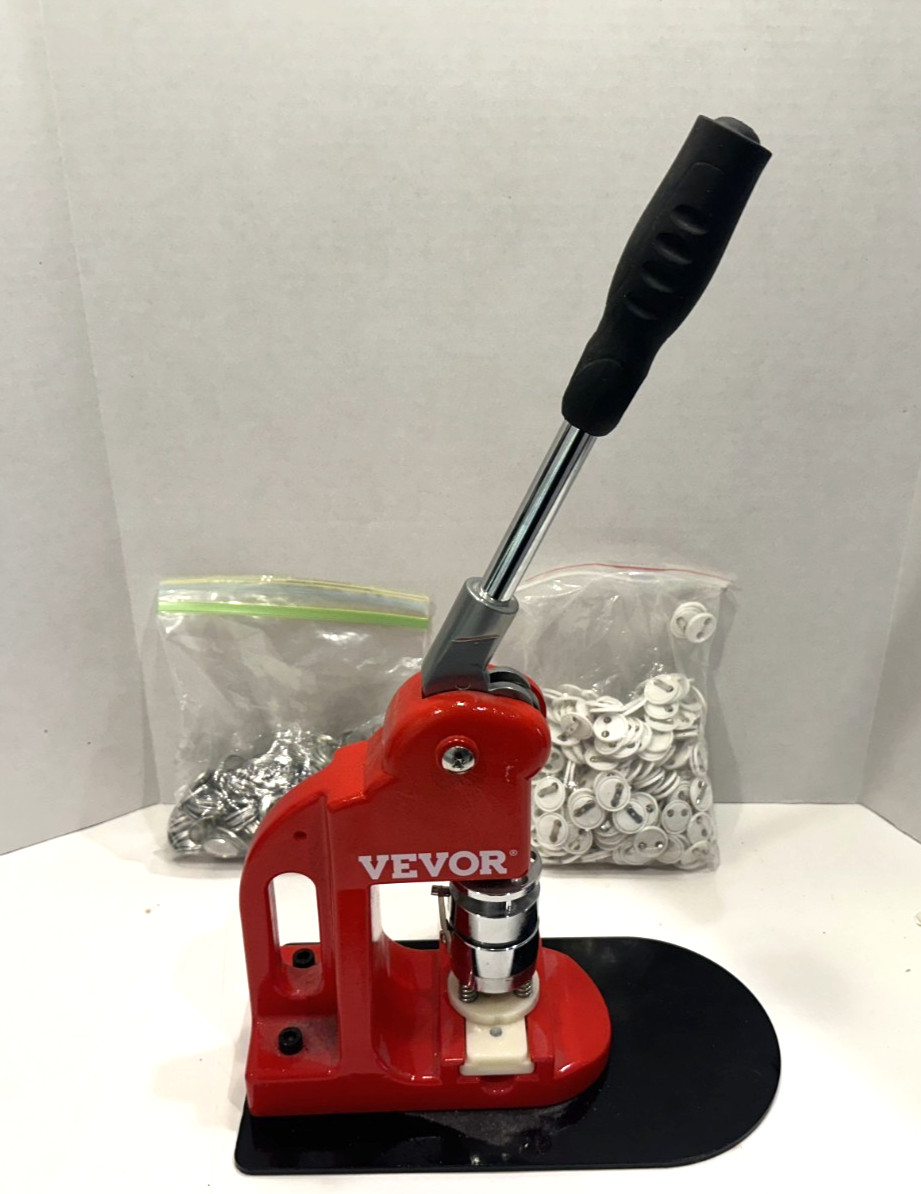VEVOR Button Maker Badge Punch Press Machine 1" w/ Circle Cutter