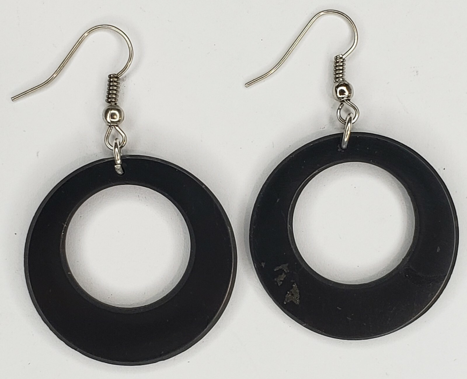 Shungite Earrings EMF 5G Wi Fi Protection Jewelry - Double Circle - 1 pair