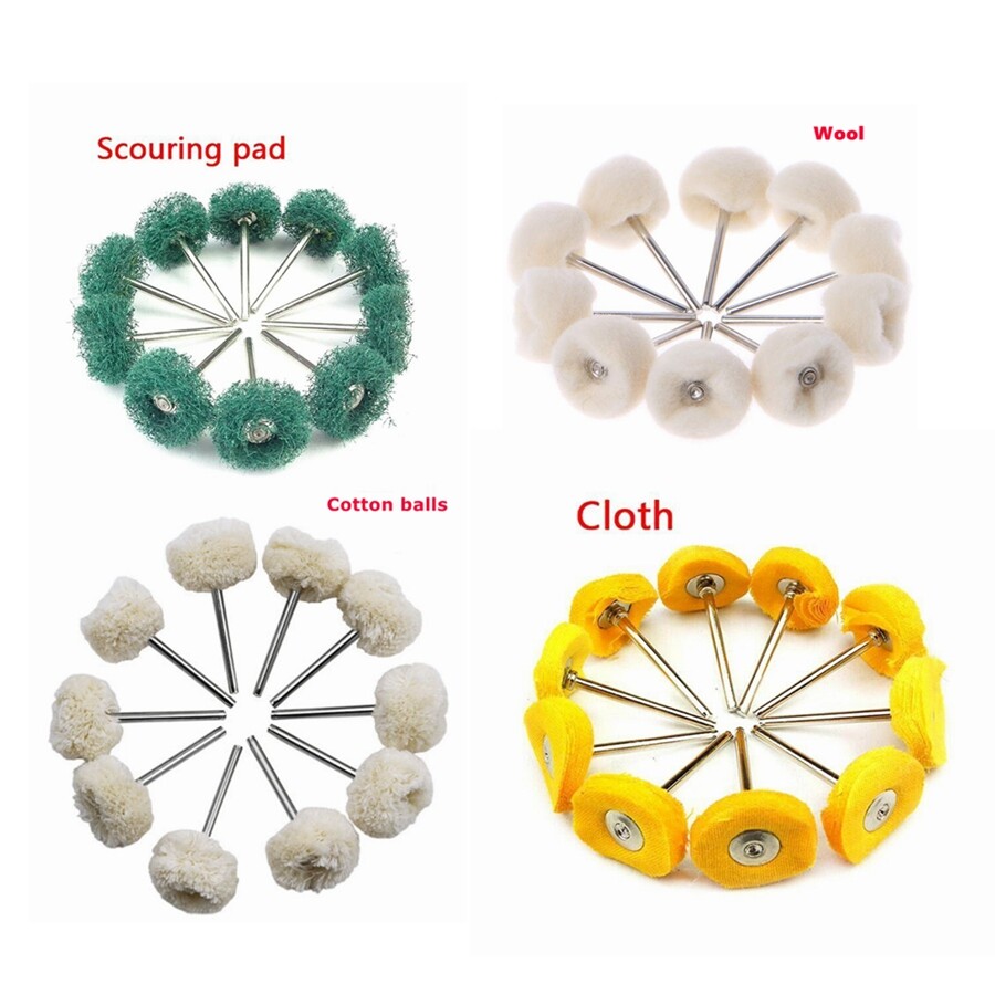 10x Polishing Wheels for Dremel Rotary Buffing Tool Wool Cloth Brush Cotton A711