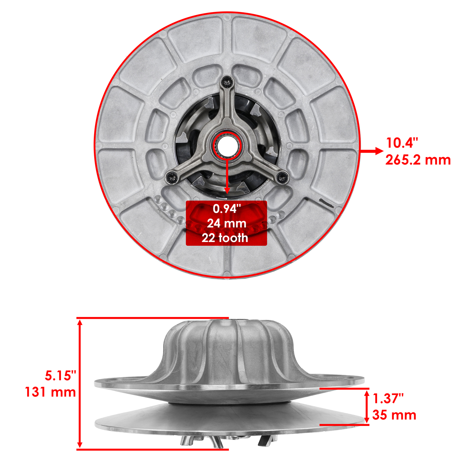 Secondary Clutch For Polaris RZR RS1 2018-22 / XP 4 TURBO 16-20 / XP TURBO 16-20