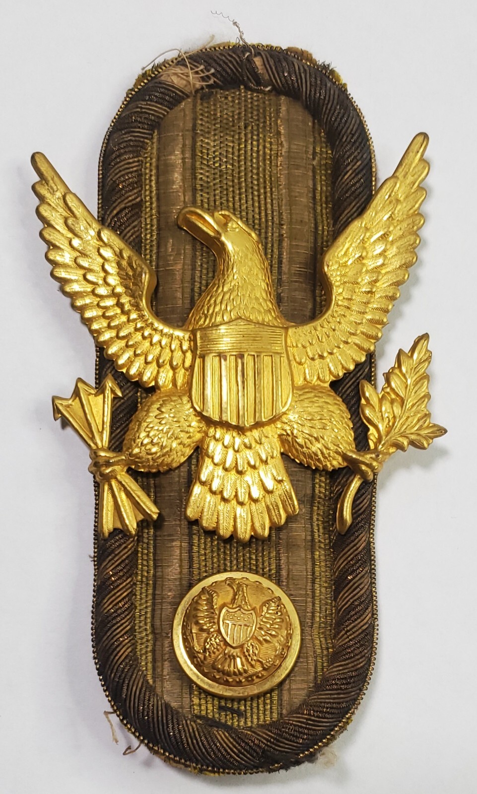 RARE 1858 Pattern Chapeau Cockade Strap with Eagle & General Staff Button