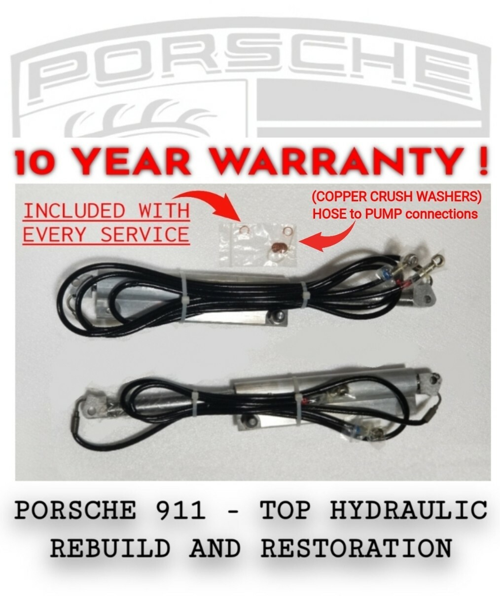 PORSCHE 911 TURBO Convertible Top Cylinder Hydraulic REBUILD SERVICE *10 YEAR*