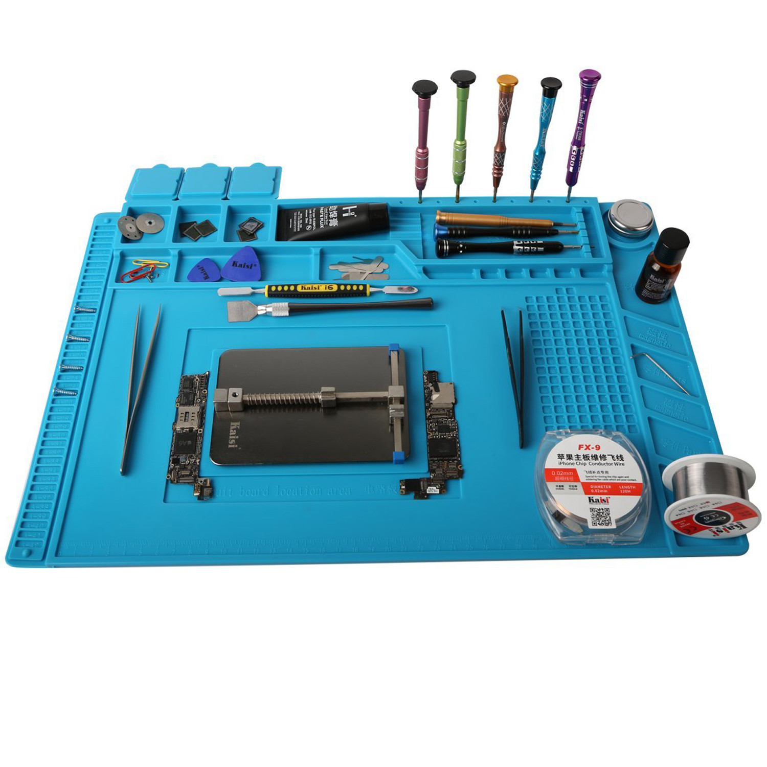 Magnetic Heat Insulation Silicone Pad Mat Platform For Soldering Repair 45x30cm