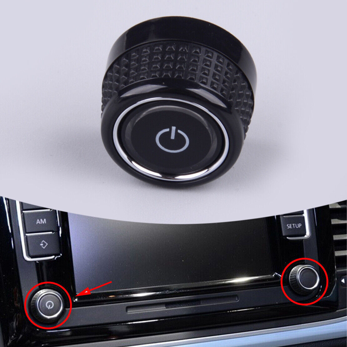 Left & Right Auto Radio Knob Button Turn Knob For VW RCD360 RCD440 RCD410 280C
