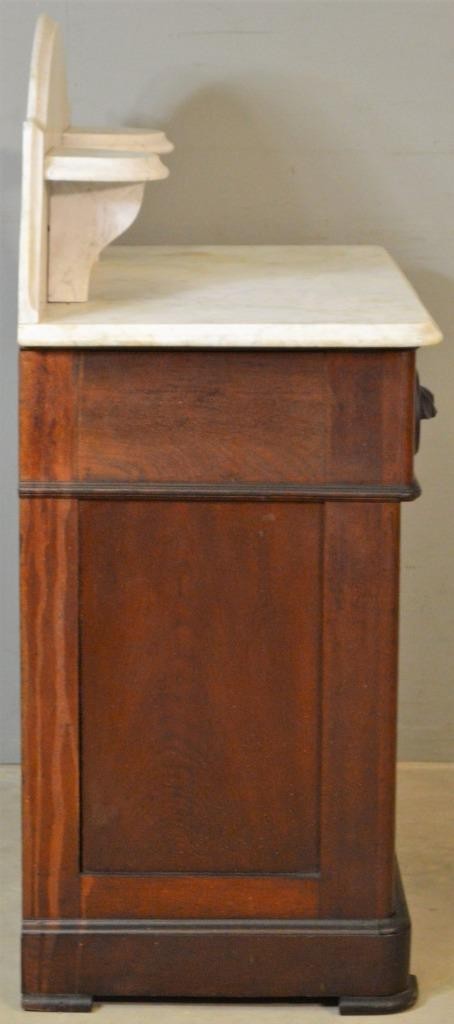 Antique Victorian Carved Pull Marble Top Commode #22539
