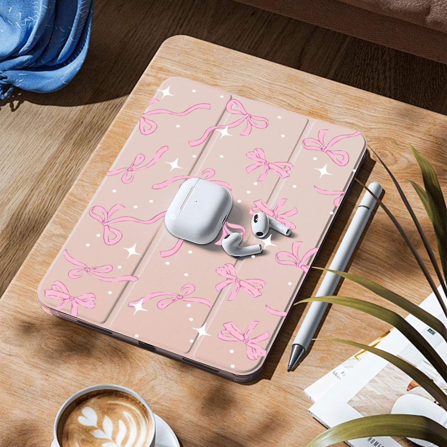 Cute Pink Bow Case for Ipad Pro 6Th/5Th/4Th Gen Girly Lovely Ribbon Cover for...