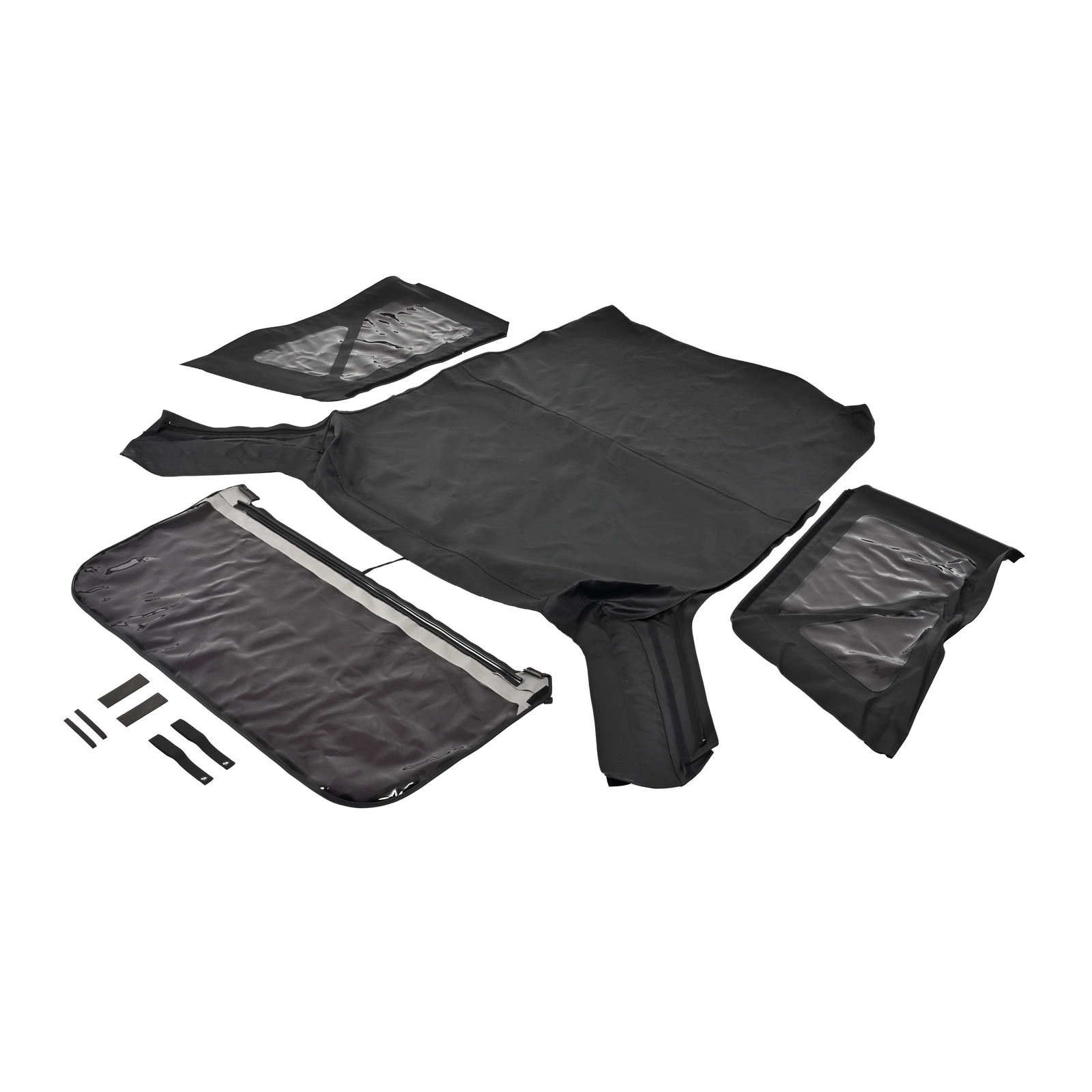 For Jeep Wrangler JK 2 door 2007-2018 Soft Top + Tinted Zippered Rear Windows