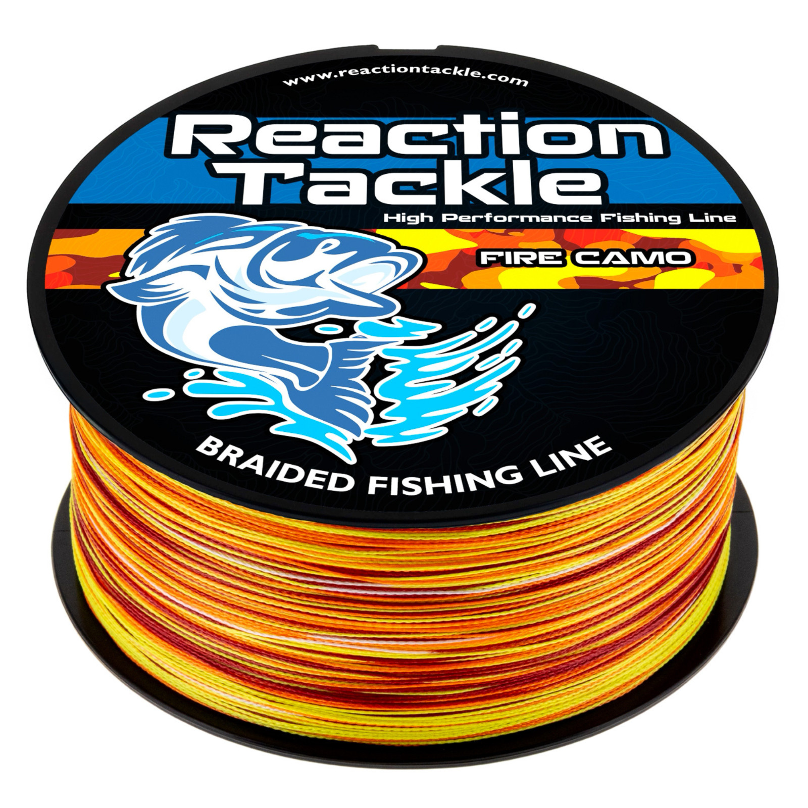 Reaction Tackle High Braided Fishing Line / Braid - Fire Camo