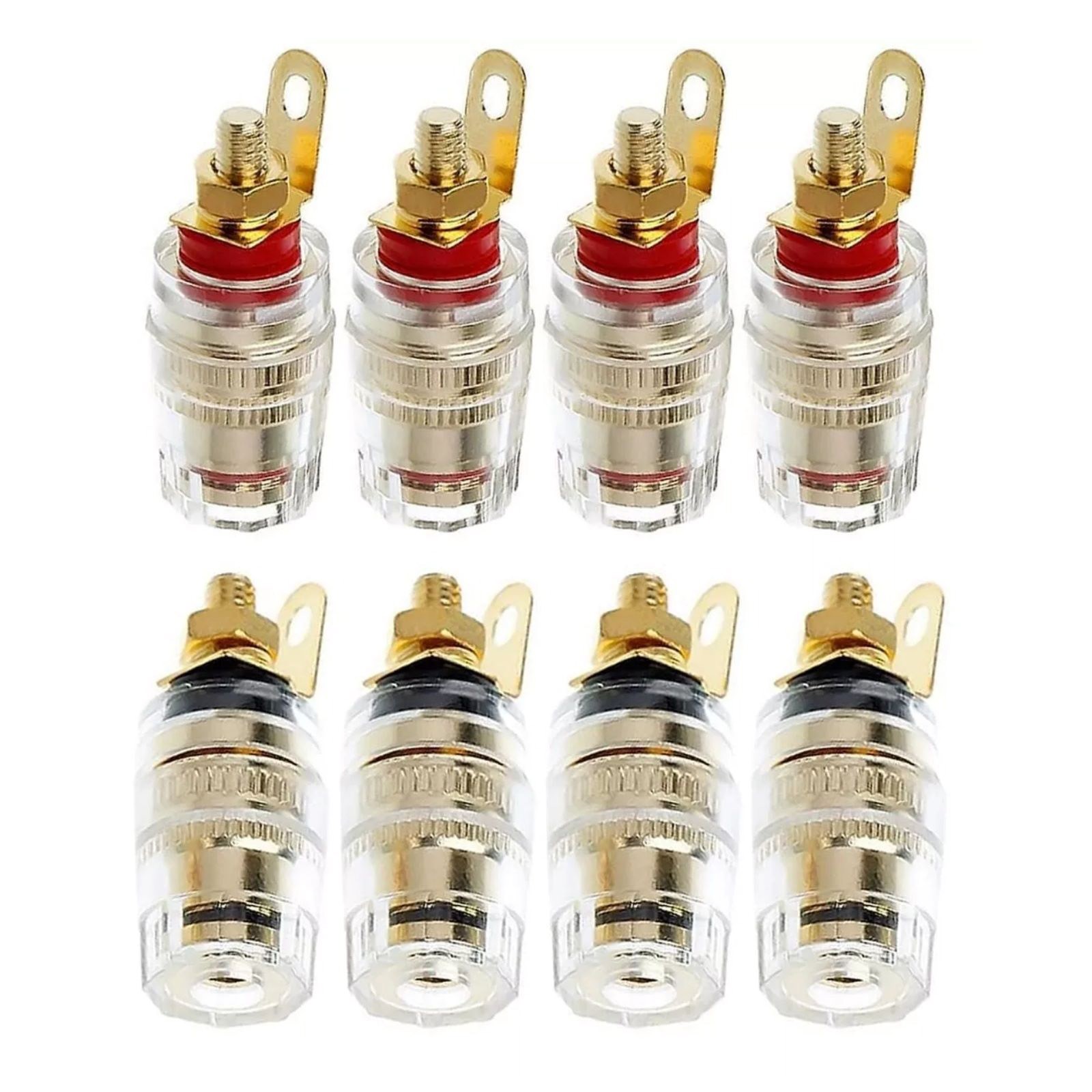 8Pcs New 4mm Amplifier Speaker Terminal Binding Post Banana Plug Adapter Socket