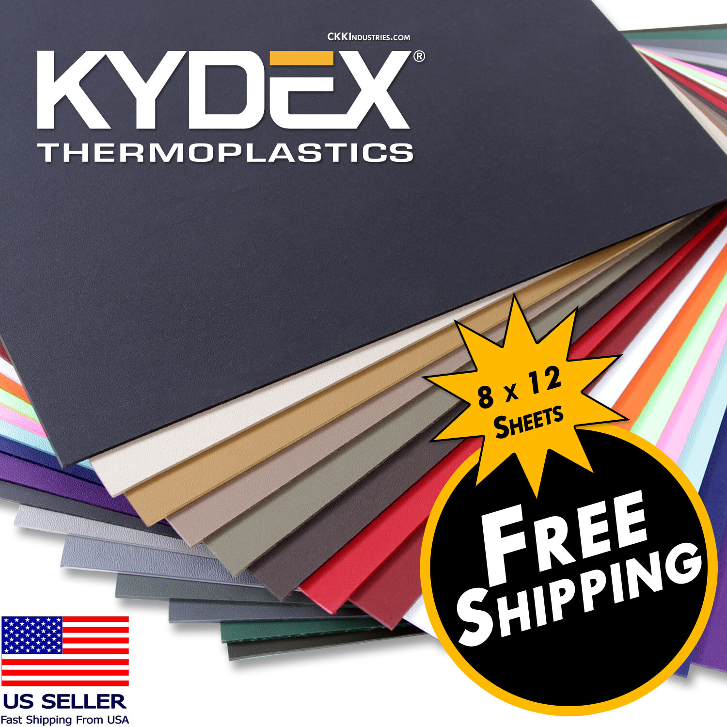 KYDEX® Sheet - Color Collection (8in x 12in)(.060, .080, .093 & .125 Thickness)