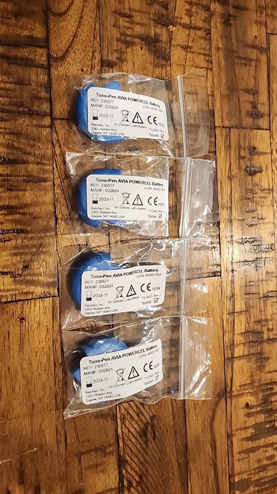 (4) New Reichert Tonopen Avia Batteries