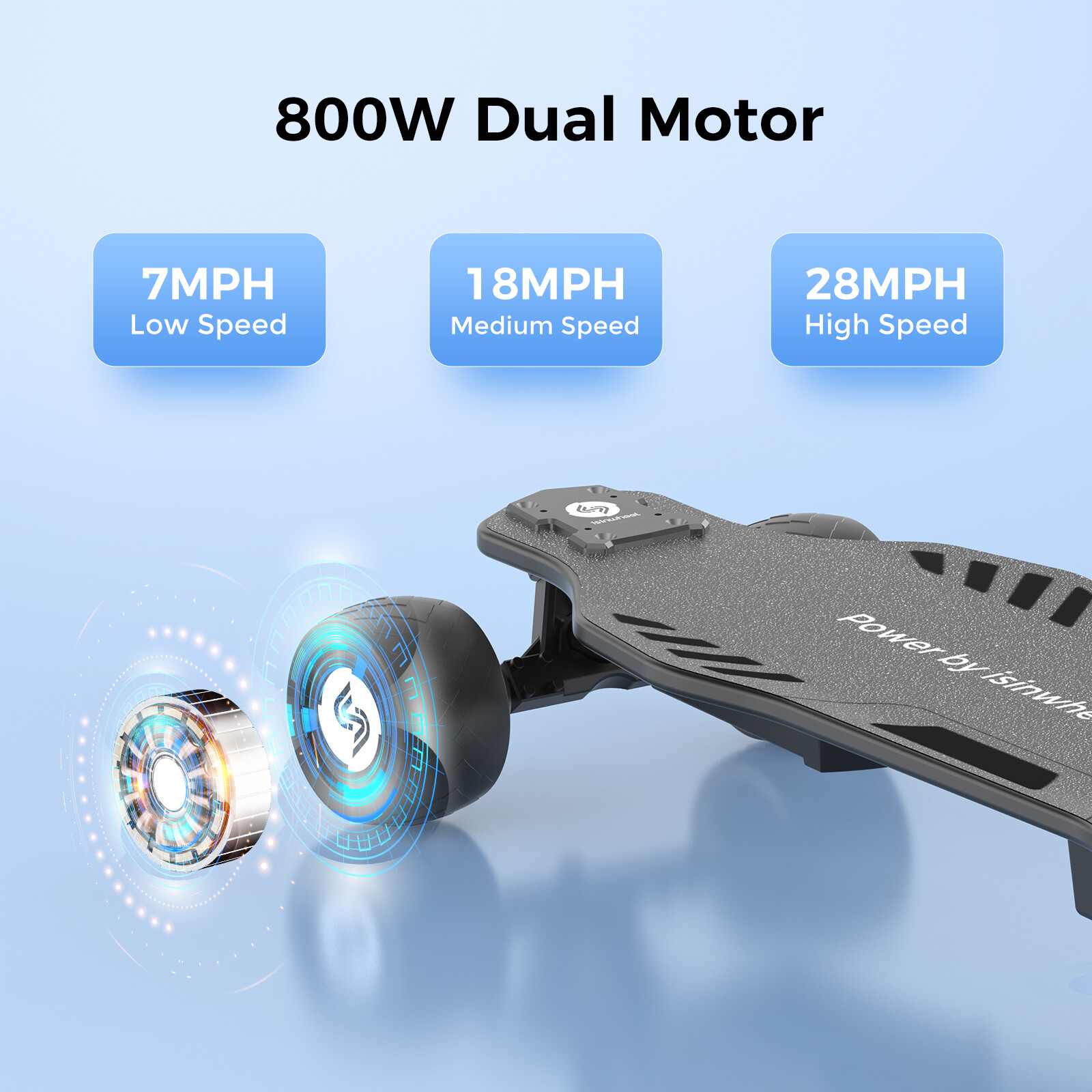 Electric Skateboard for Adults ＆Teens Longboard with Removable Battery & Remote