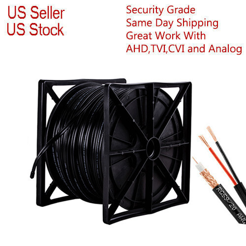RG59 200ft 500ft 1000ft Security Camera Siamese Coaxial 20AWG Cable + 18/2 Wire