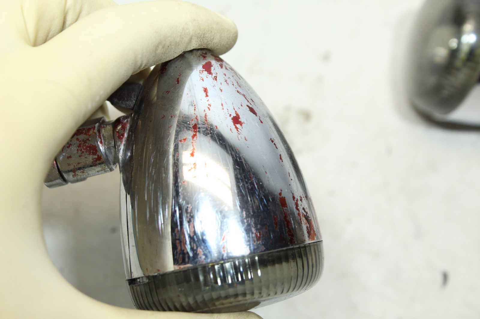 Harley Softail Dyna Sportster OEM Front Turn Signal Set Pair Chrome Bullet Style