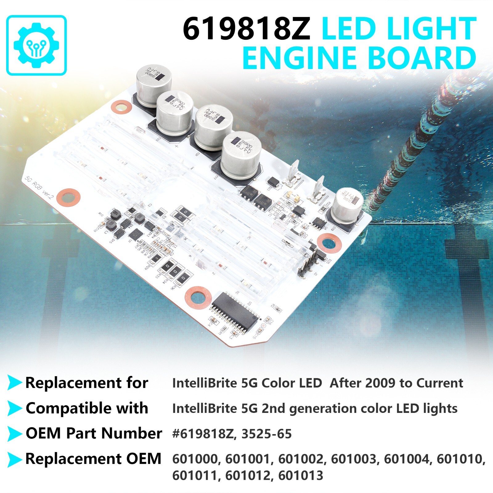 619818Z LED Light Engine Board Kit For IntelliBrite 5G Color LED Pool Light PCBA