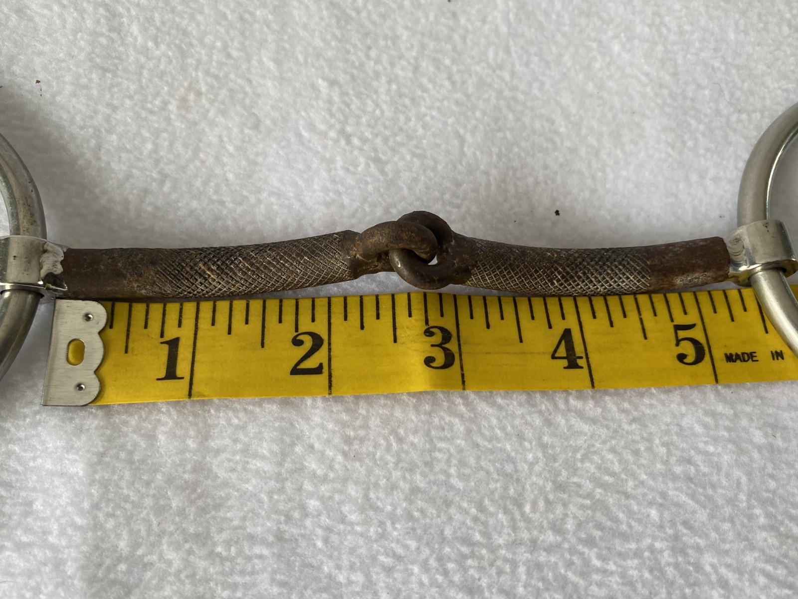 H.M. WELLS Handmade 5-1/4" Rasp/Washboard Curved SWEET IRON Snaffle Bit~QUALITY