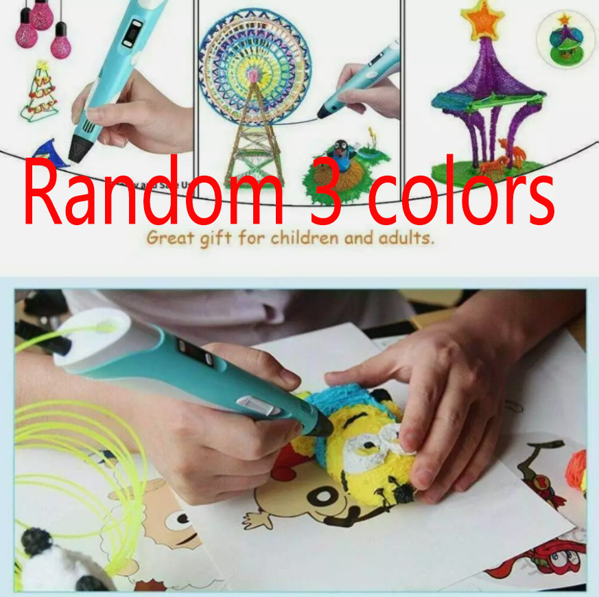 3D Printing Pen Set 3D Drawing Pen with Led Display 3 Color Filament Kid Gift