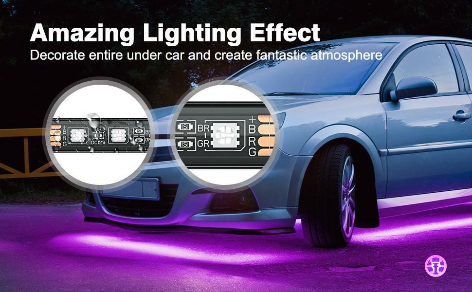 16 Million Color Car Truck Underglow Under Body Accent Glow Neon LED Lights Kit