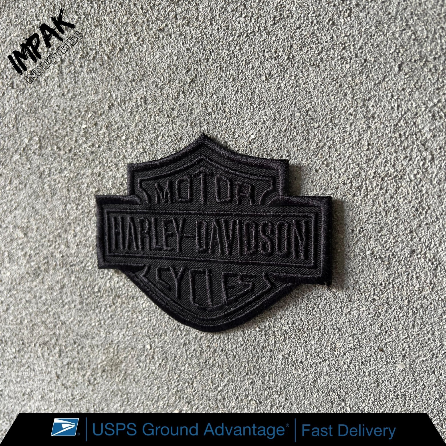 Harley-Davidson Black Bar & Shield Emblem Small 4" Embroidered Patch Iron/Sew On