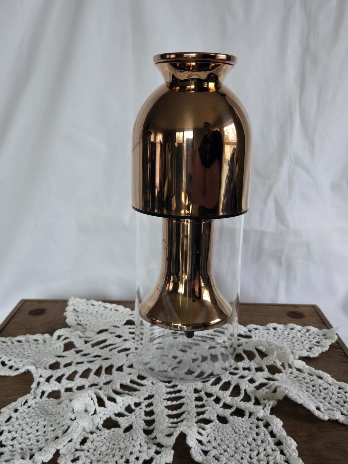 ETO Wine Decanter Copper Mirror Finish 13.8 Inches Tall Airtight